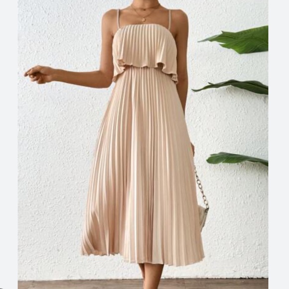 SHEIN Rosy Pink Pleated Cami Dress - size small (Bump friendly!) - Picture 1 of 4